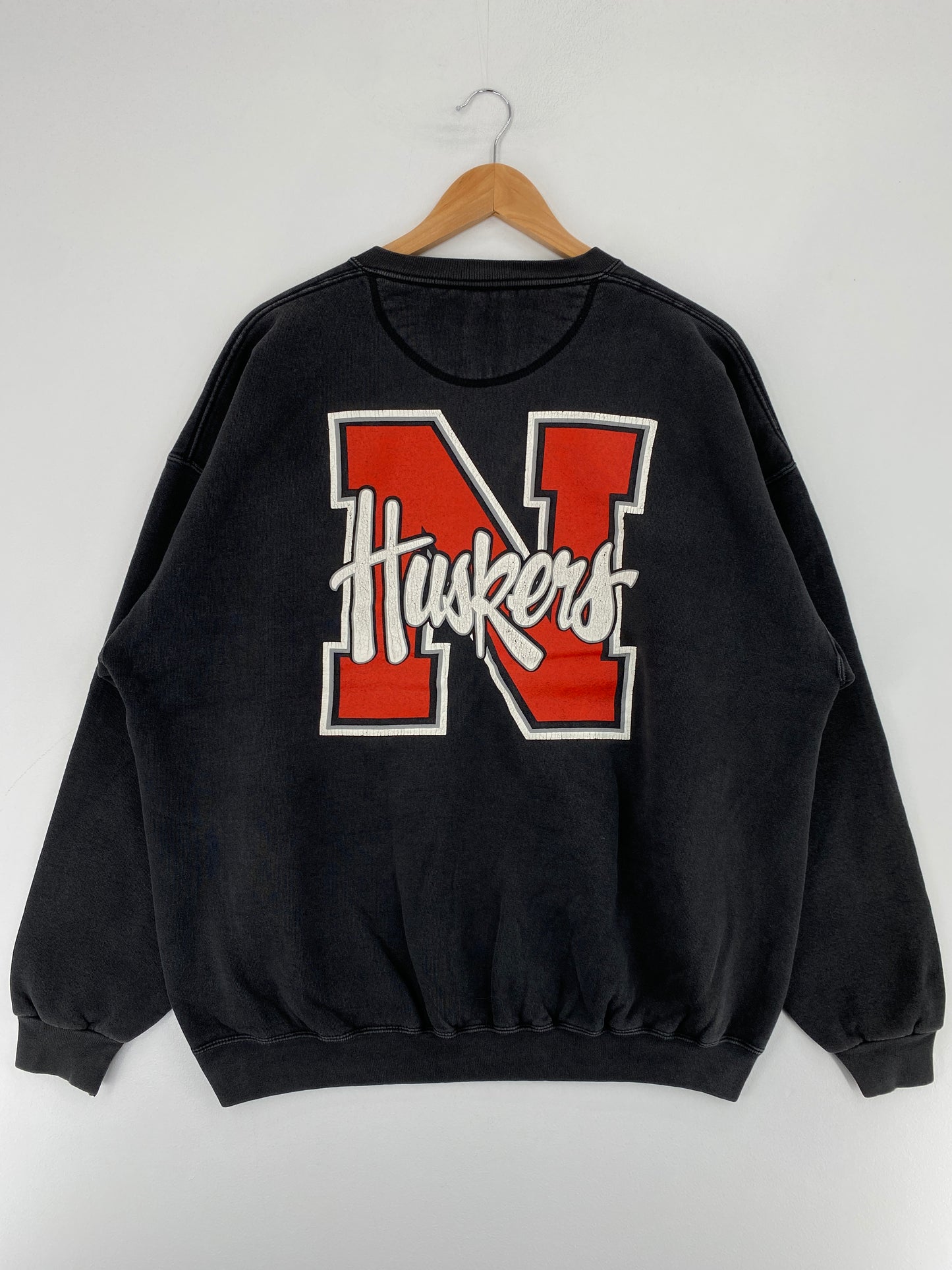 90’s  NEBRASKA HUSKERS Made in USA Size XL Vintage College Sweat-shirt / E8079S