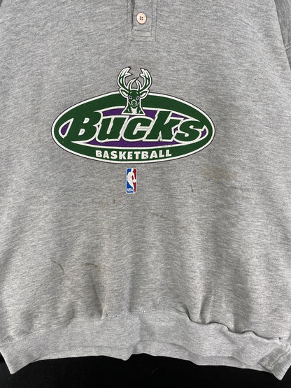 90's STARTER x MILWAUKEE BUCKS Size L Vintage NBA Hoodie Sweat-Shirt / F533S