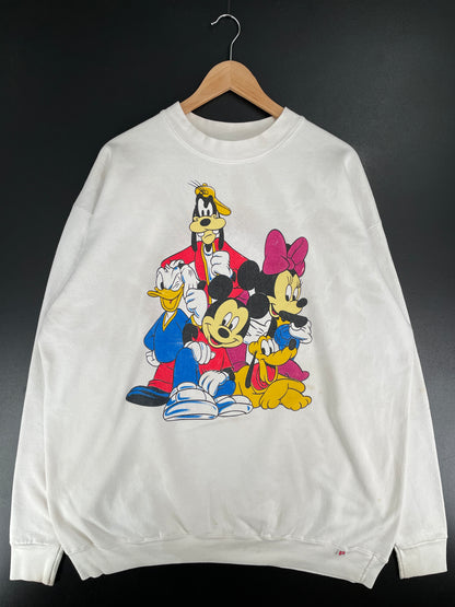 .90's DISNEY MICKEY AND FRIENDS Made in USA Size XXXXL Vintage Sweat-Shirt / E6847S