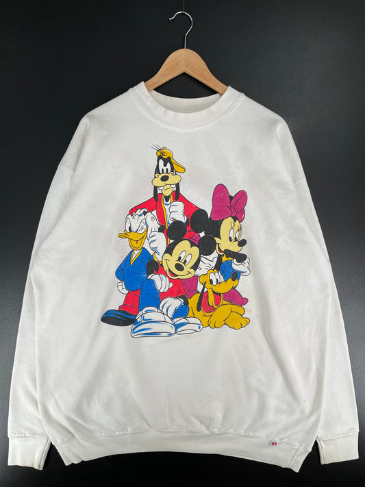 .90's DISNEY MICKEY AND FRIENDS Made in USA Size XXXXL Vintage Sweat-Shirt / E6847S