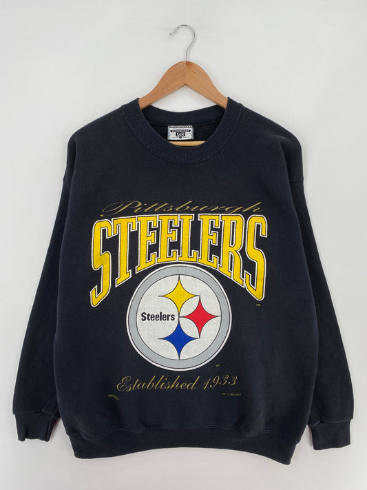 1995 PITTSBURGH STEELERS Made in USA Size L Vintage NFL Sweat-Shirt / F8450S