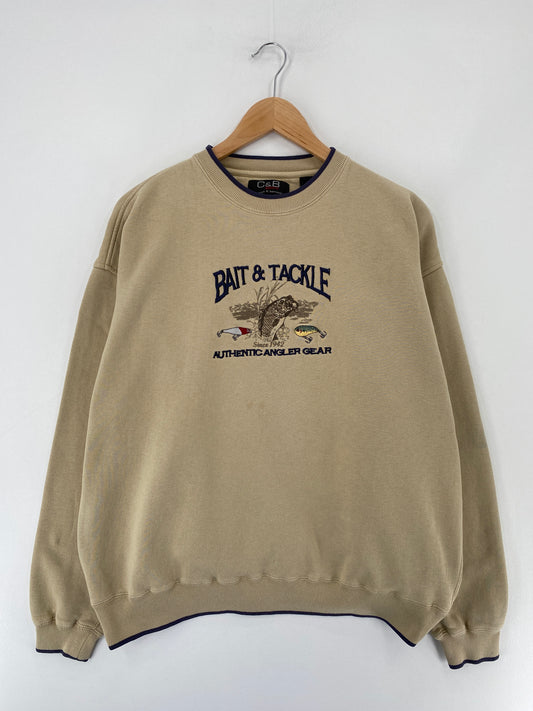 Vintage BAIT AND TACKLE Size XL Animal Sweat-Shirt / E6944S