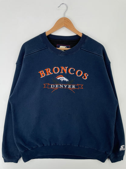 .90's STARTER x DENVER BRONCOS Size L Vintage NFL Sweat-Shirt / E7306S