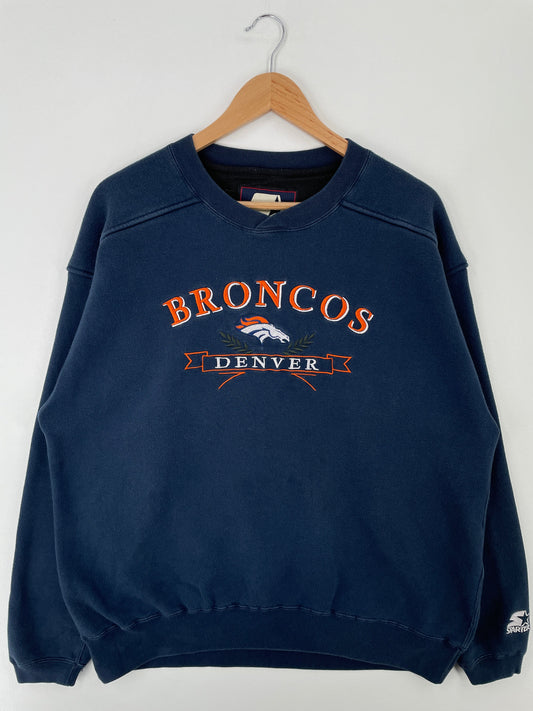 .90's STARTER x DENVER BRONCOS Size L Vintage NFL Sweat-Shirt / E7306S