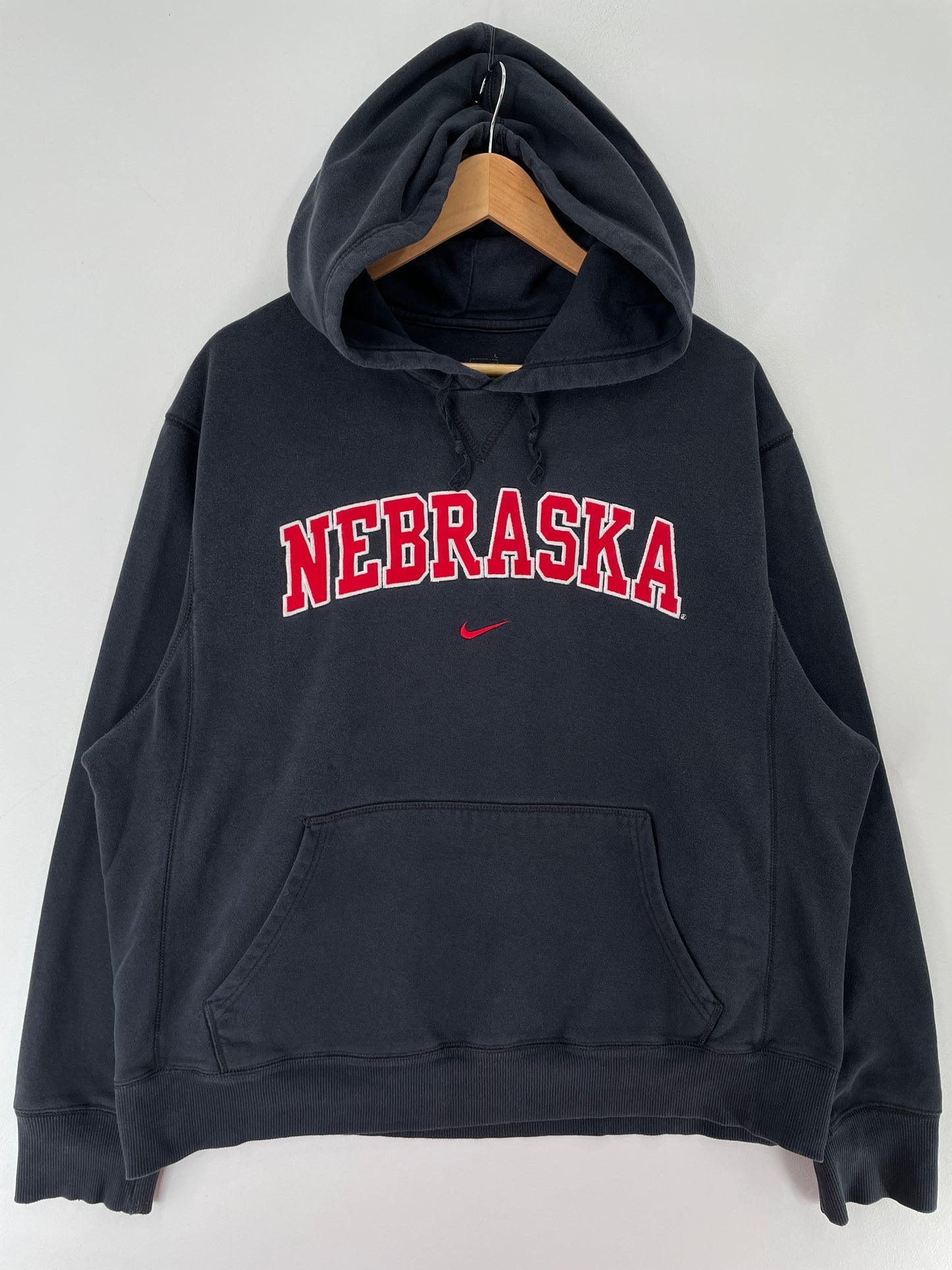 Vintage NIKE x NEBRASKA Size L College Hoodie Sweat shirt / F830S