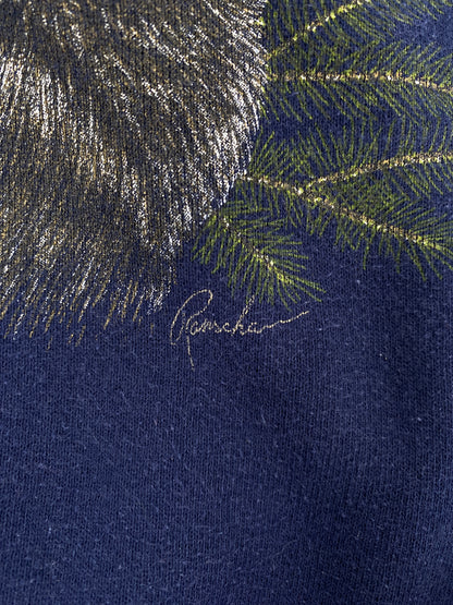 90's WOLVES Made in USA Size L Vintage Animal Sweat-Shirt / E7231S