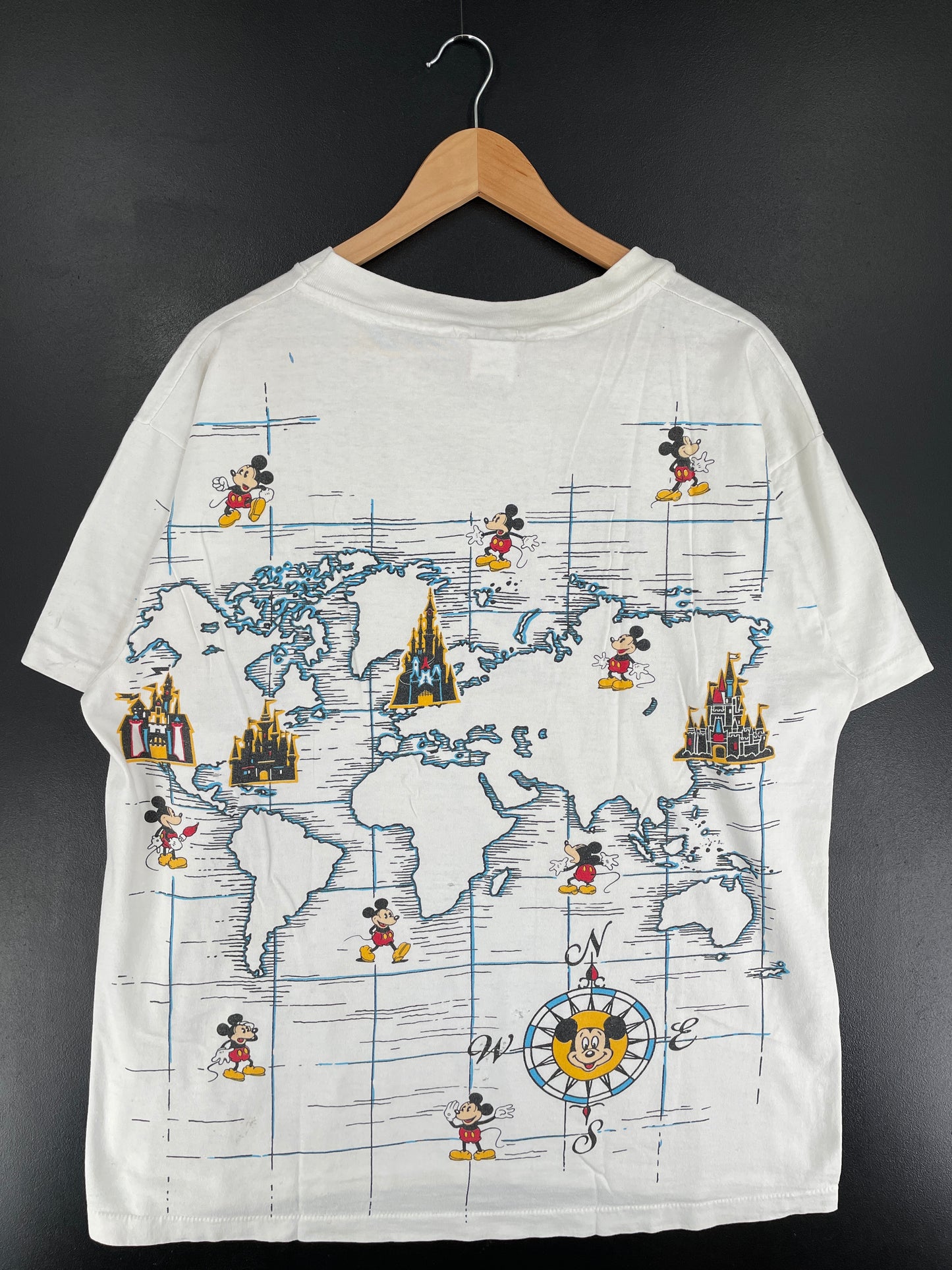 90's DISNEY MICKEY Made in USA Size Approx.XL Vintage T-Shirt / F599T