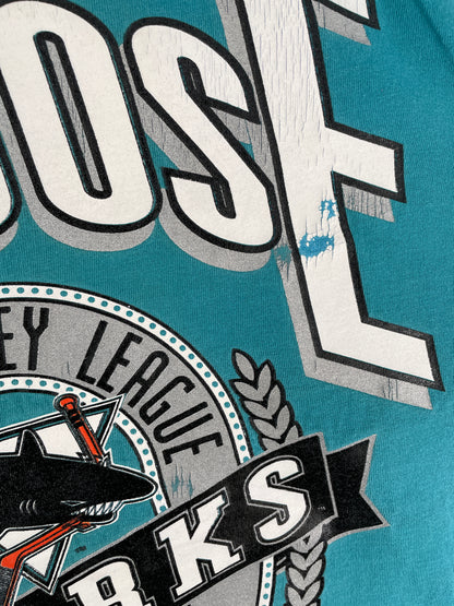 90's SAN JOSE SHARKS Made in USA Size L Vintage NHL T-shirt / E7354T