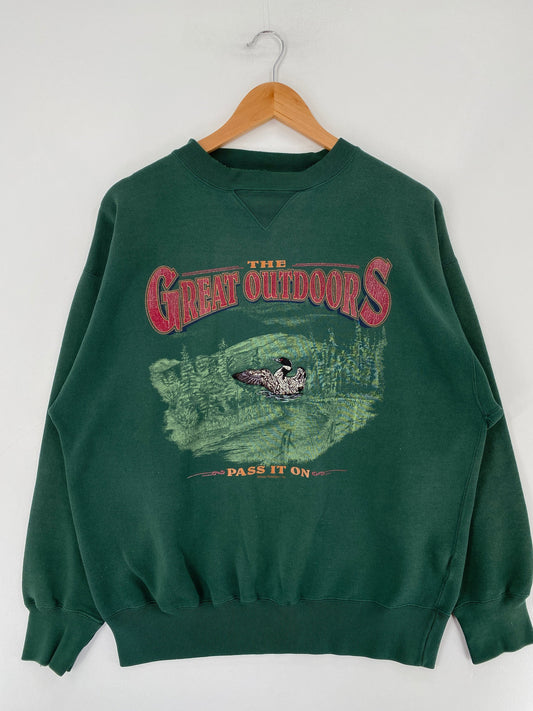 90’s GOOSE "THE GREAT OUTDOORS" Size L Vintage Animal Sweat-Shirt / F5228S