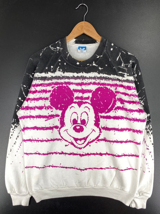 80's DISNEY MICKY Made in USA Size L Vintage Sweat-shirt / F8332S