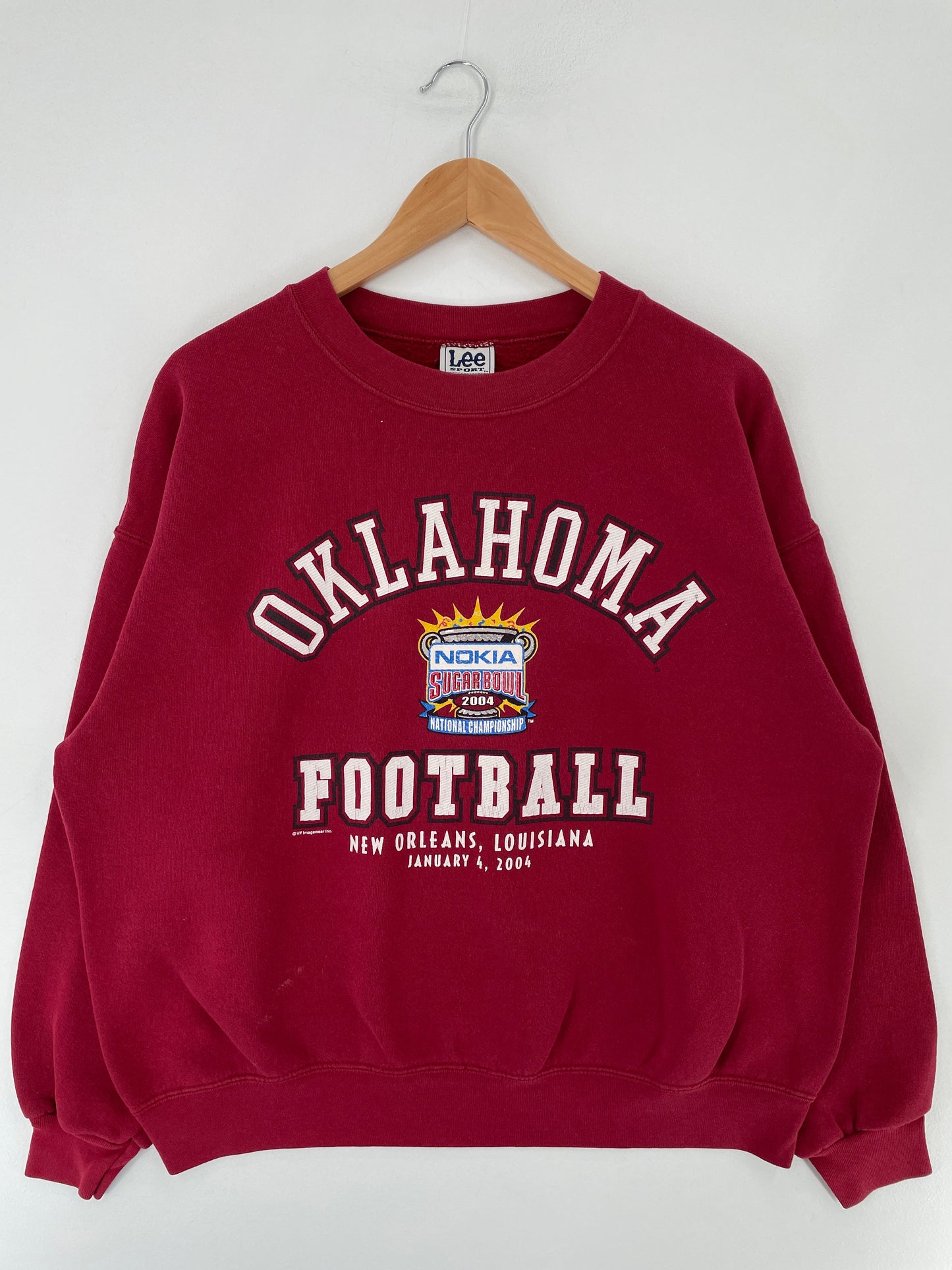 2004 OKLAHOMA FOOTBALL Size L Vintage College Sweat-Shirt / F5045S