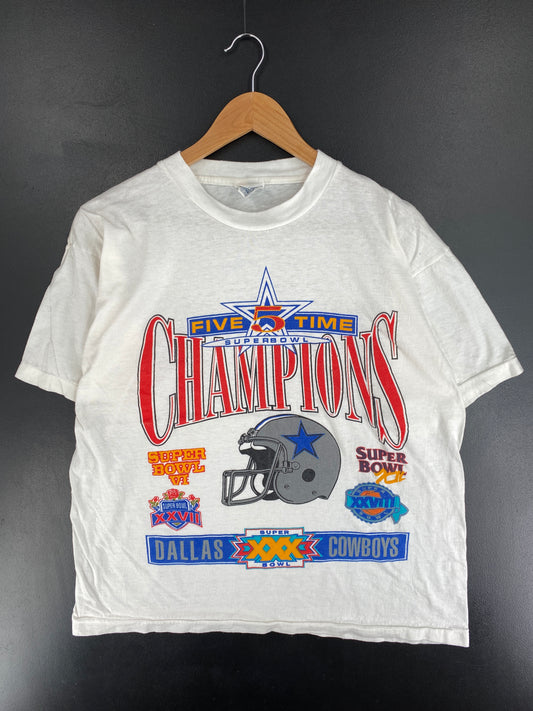 90’s FIVE TIMES SUPER BOWL CHAMPIONS DALLAS COWBOYS Size L NFL Vintage T-Shirt / E8948T