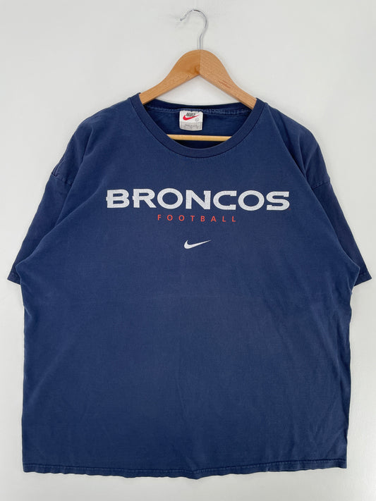 90's NIKE x DENVER BRONCOS Made in USA Size XL Vintage NFL T-Shirt / F347T
