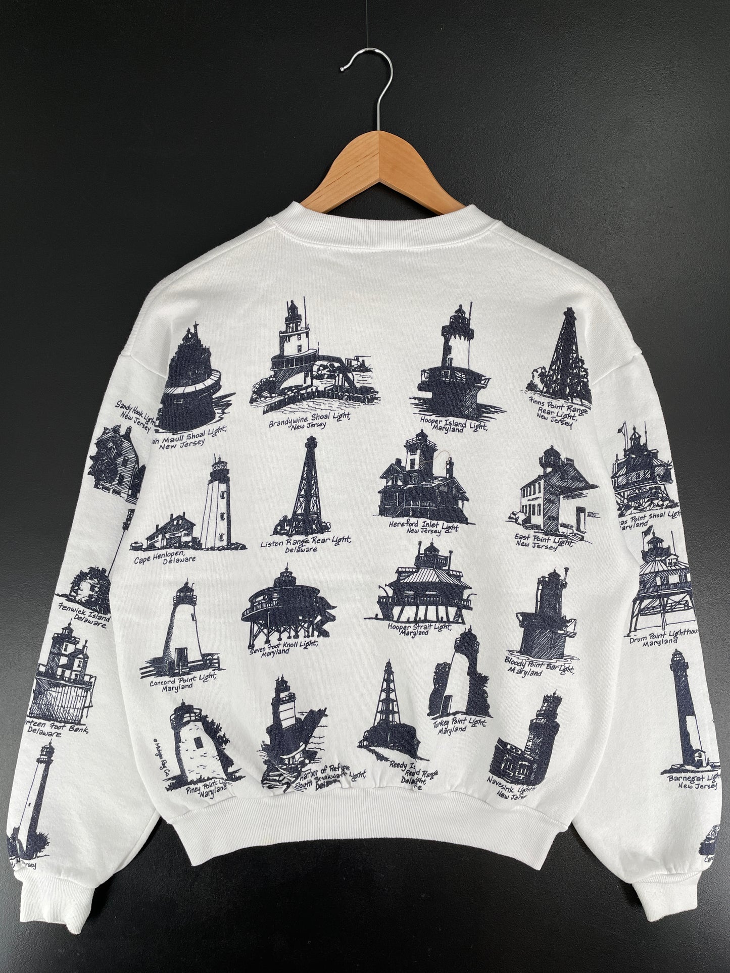 90's LIGHTHOUSE Made in USA Size M Vintage Sweat-Shirt / E6837S