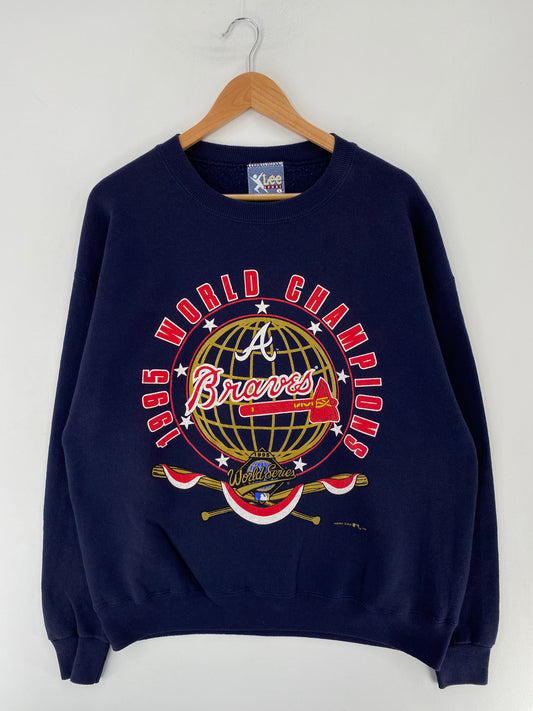 1995 ATLANTA BRVES Made in USA Size L MLB Sweat-Shirt / E8515S