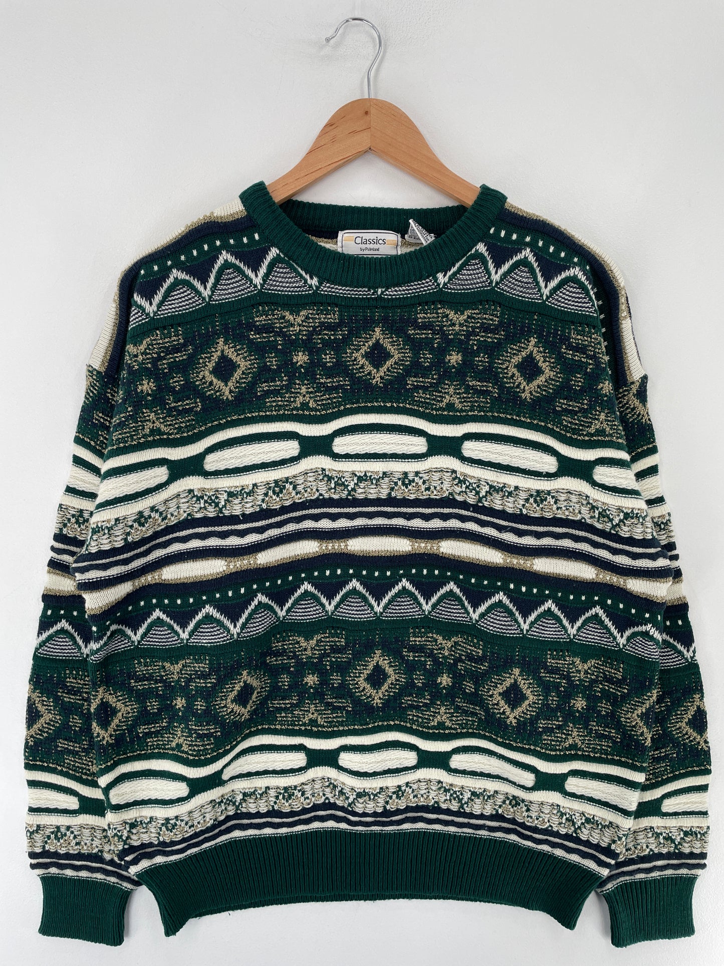 Vintage 3D-COOGI Style Size L Acrylic Knit Sweater / E7390K