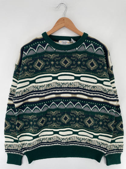 Vintage 3D-COOGI Style Size L Acrylic Knit Sweater / E7390K