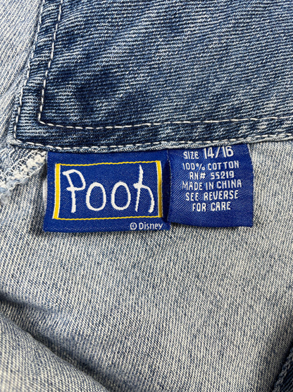 00' DISNEY WINNIE THE POOH Size 14-16(L-XL) Vintage Denim Overall / E7842P