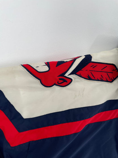 90’s CLEVELAND INDIANS Size L Vintage NFL Padded Nylon Jacket / F3329N