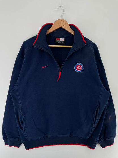 .00' NIKE x CHICAGO CUBS Size M Vintage MLB Half Zip Sweat-Shirt / F4446S