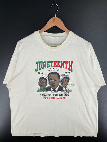 90’s JUNETEENTH Size No Tag(Approx.L-XL) Vintage T-shirt / E7120T