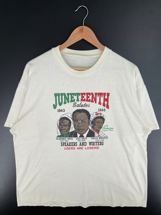 90’s JUNETEENTH Size No Tag(Approx.L-XL) Vintage T-shirt / E7120T