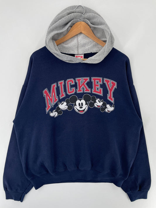 90's DISNEY MICKEY Made in USA Size L Vintage Hoodie Sweat-shirt / F5510S