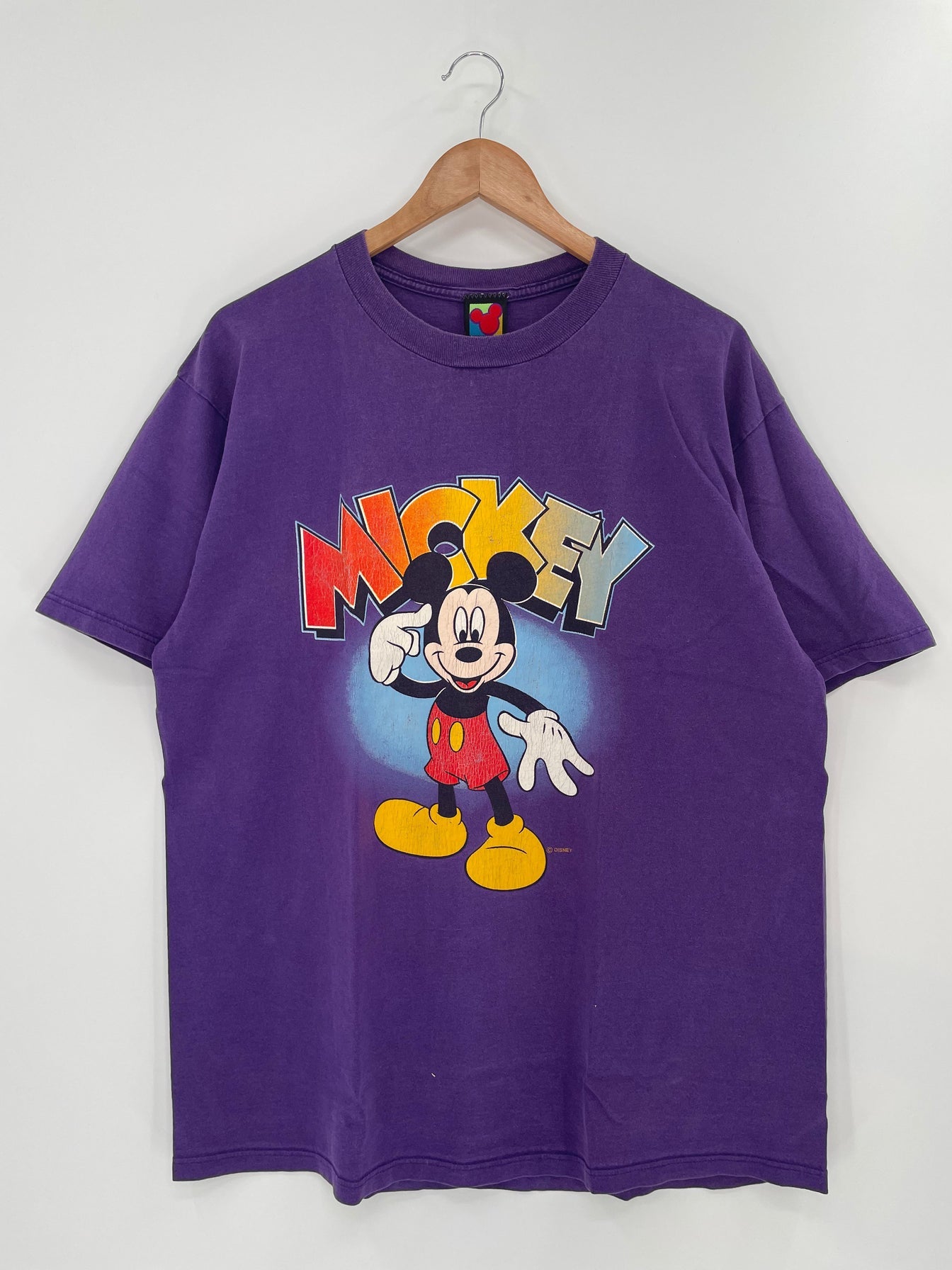 90's DISNEY MICKEY Size L Vintage T-shirts / E9707T