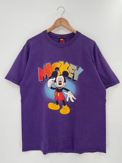 90's DISNEY MICKEY Size L Vintage T-shirts / E9707T
