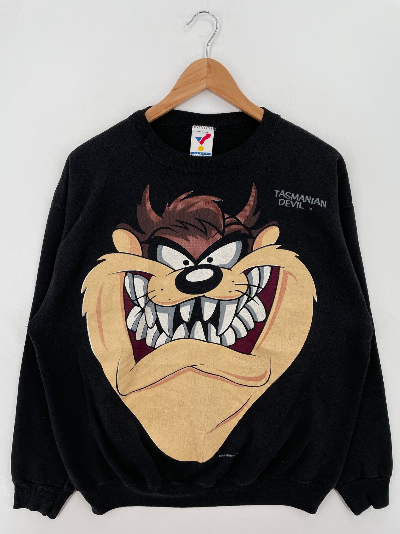 1993 LOONEY TUNES TAZ Size L Vintage Sweat-shirt / E9293S