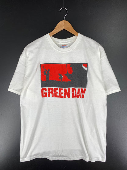 2001 GREEN DAY Size L Vintage Music T-Shirts /  F962T