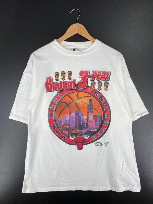 90's STARTER CHICAGO BULLS Size XL Vintage NBA T-Shirt / E8182T