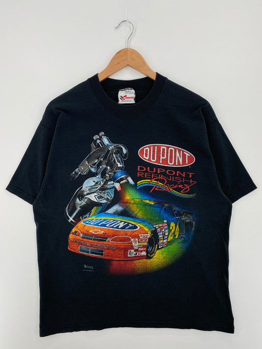 1996 NASCAR JEFF GORDON x DU PONT Made in USA Size L  Vintage Racing T-Shirt / E9627T