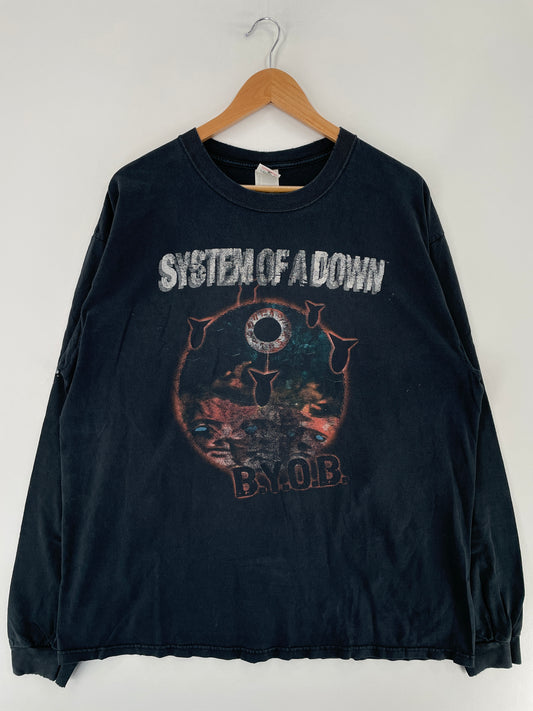 2005 SYSTEM OF A DOWN Size XL Music Tour Long Sleeve T-shirt / E6950T
