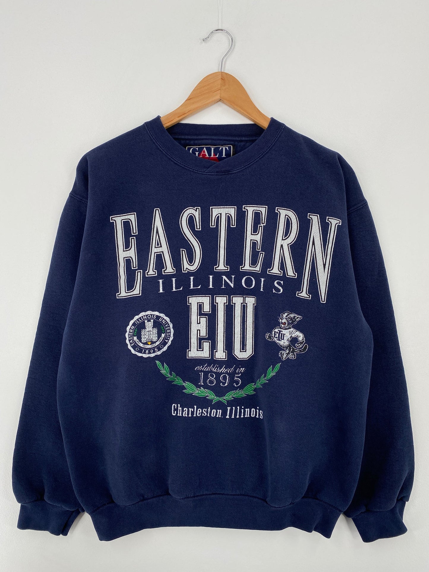 90's EASTERN ILLINOIS Made in USA Size M Vintage College Sweat-Shirt / F6939S