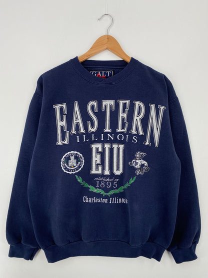 90's EASTERN ILLINOIS Made in USA Size M Vintage College Sweat-Shirt / F6939S