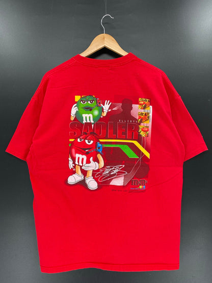 Vintage NASCAR M&M RACING Size No tag(Approx.XL) Racing T-Shirt / E9629T
