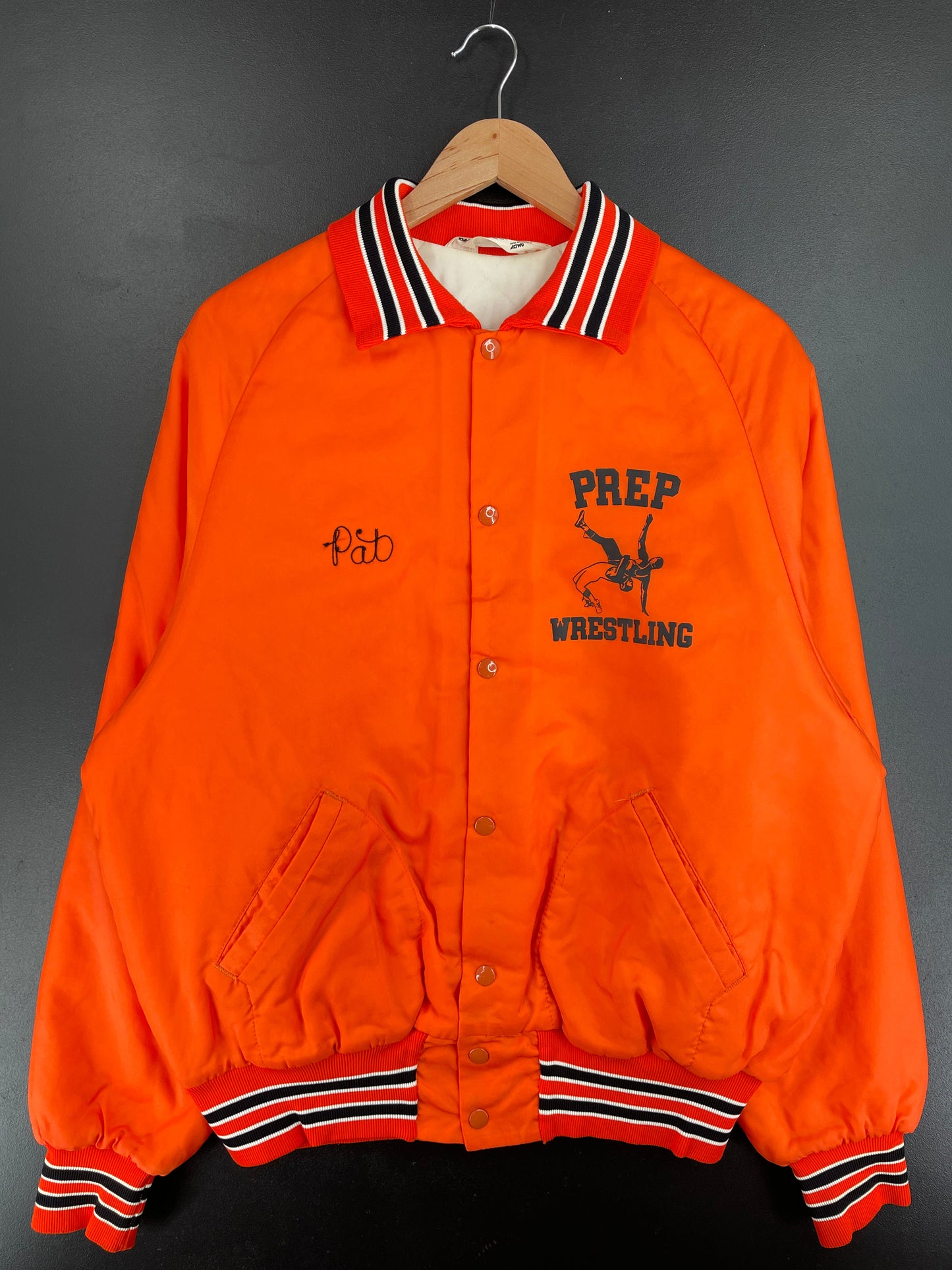 80’s PREP WESTLING Size L Vintage Padded Nylon Jacket / G3925N
