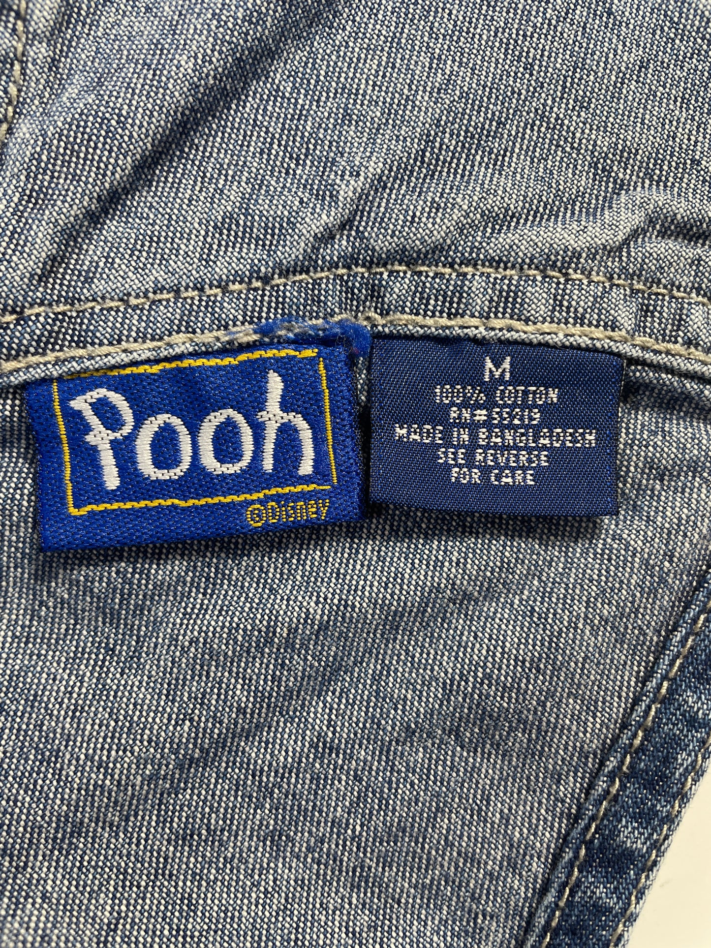 00' DISNEY WINNIE THE POOH Size M Vintage Denim Overall / E7877P