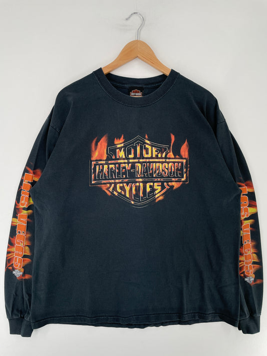 1999 HARLEY DAVIDSON Made in USA Size XL Vintage Long Sleeve T-shirt / E6783T