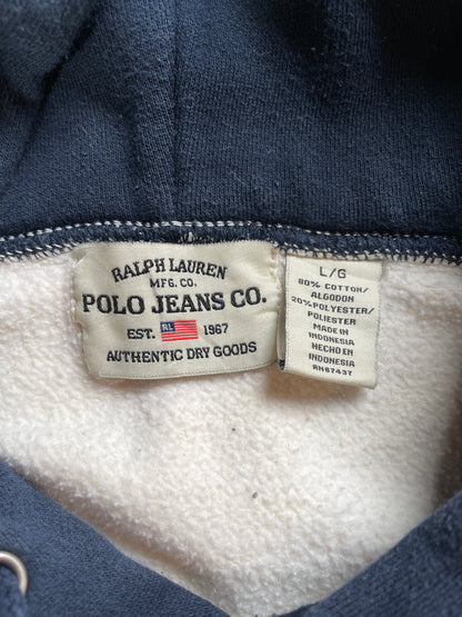 Vintage POLO JEANS RALPH LAUREN Size L Vintage Hoodie Sweat-Shirt / F7604S