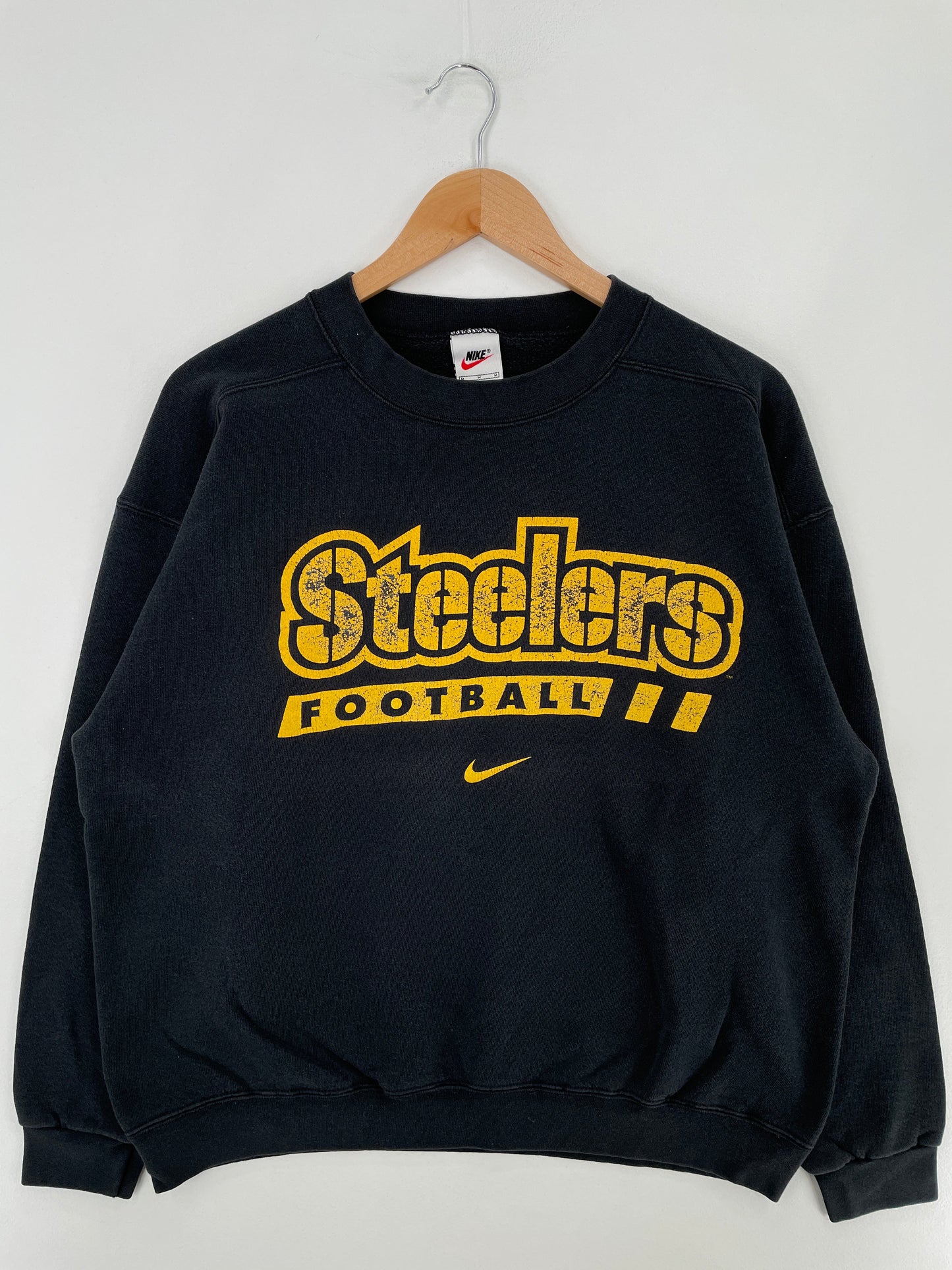 90's NIKE x PITTSBURGH STEELERS Made in USA Size M Vintage NFL Sweat shirt / F2970SS