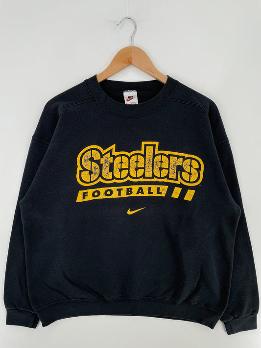 90's NIKE x PITTSBURGH STEELERS Made in USA Size M Vintage NFL Sweat shirt / F2970SS