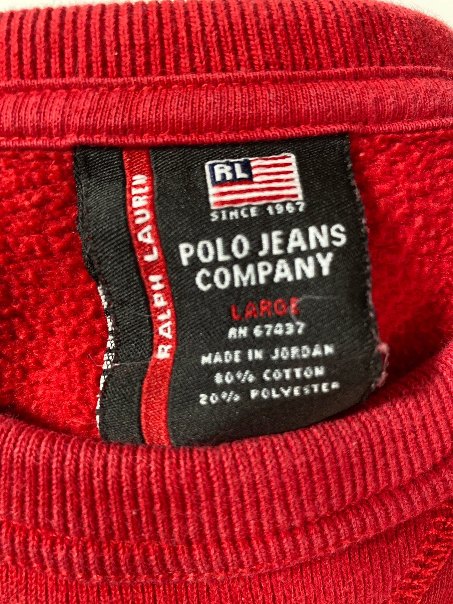 00' RALPH LAUREN POLO JEANS Size L Vintage Sweat-shirt / F7978S
