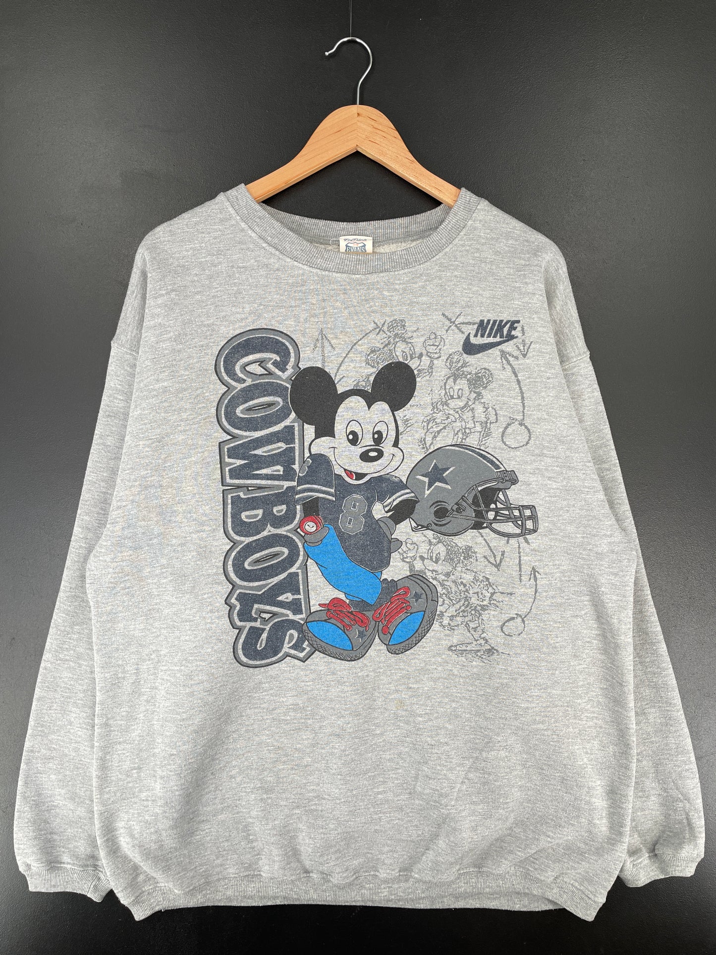 Vintage Remake NIKE DALLAS COWBOYS DISNEY MICKEY Size XL NFL Sweat-Shirt / E7439S