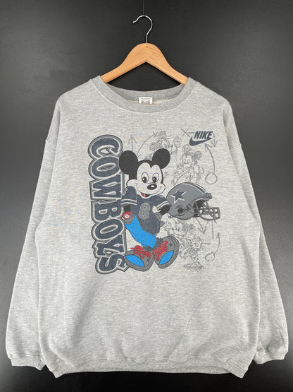 Vintage Remake NIKE DALLAS COWBOYS DISNEY MICKEY Size XL NFL Sweat-Shirt / E7439S