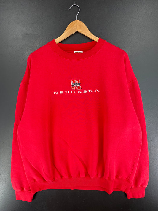 90’s NEBRASKA HUSKERS Size XL College Sweat-shirt / E8733S