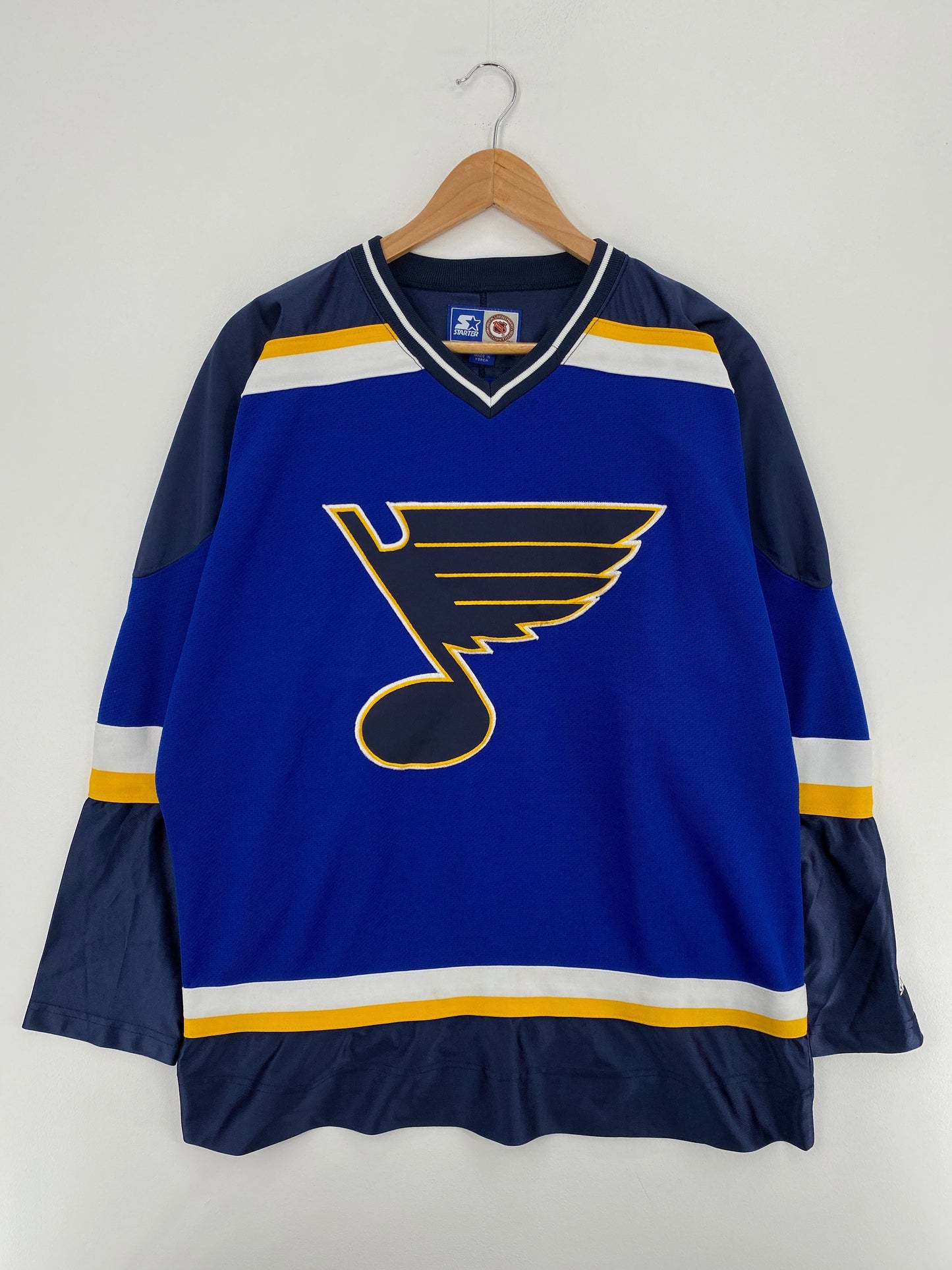 90’s  STARTER x ST. LOUIS BLUES Size M NHL Hockey Hockey Game Shirt / F7251T