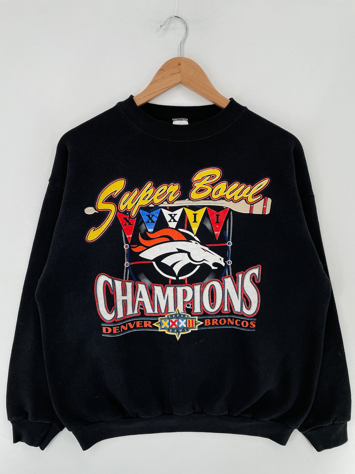1998 DENVER BRONCOS SUPER BOWL Size L Vintage NFL Sweat-Shirt / F4450S
