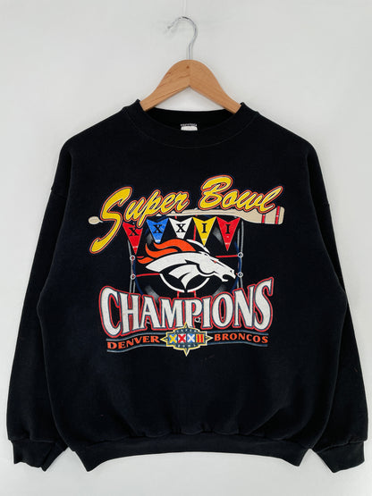 1998 DENVER BRONCOS SUPER BOWL Size L Vintage NFL Sweat-Shirt / F4450S